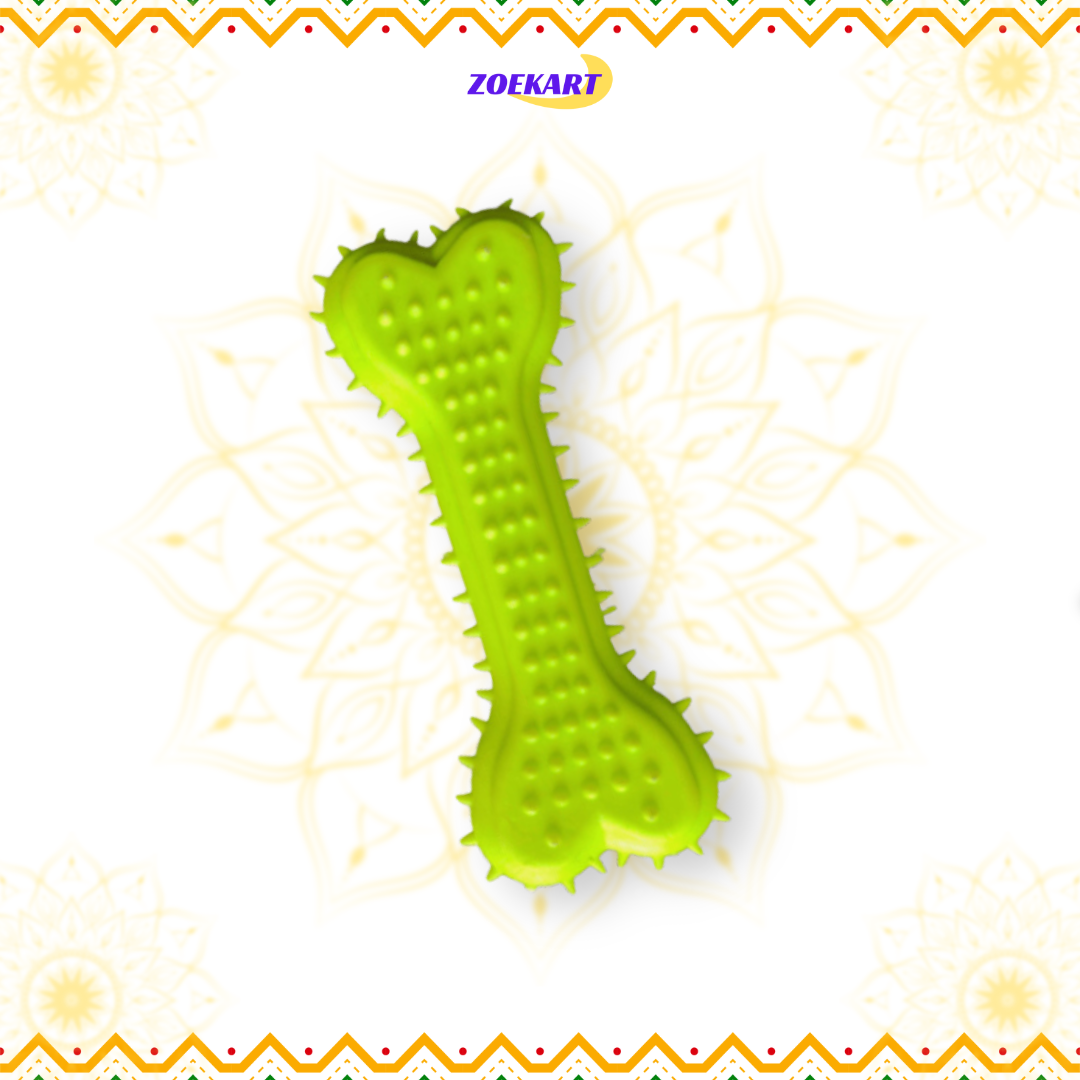 Non Toxic Rubber Chew Bone | Teething Toy for Puppies Natural rubber Bone for Dogs | Zoekart