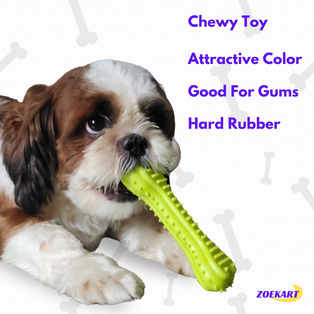 Non Toxic Rubber Chew Bone | Teething Toy for Puppies Natural rubber Bone for Dogs | Zoekart